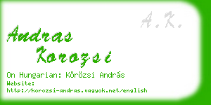andras korozsi business card
