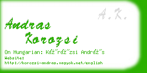 andras korozsi business card